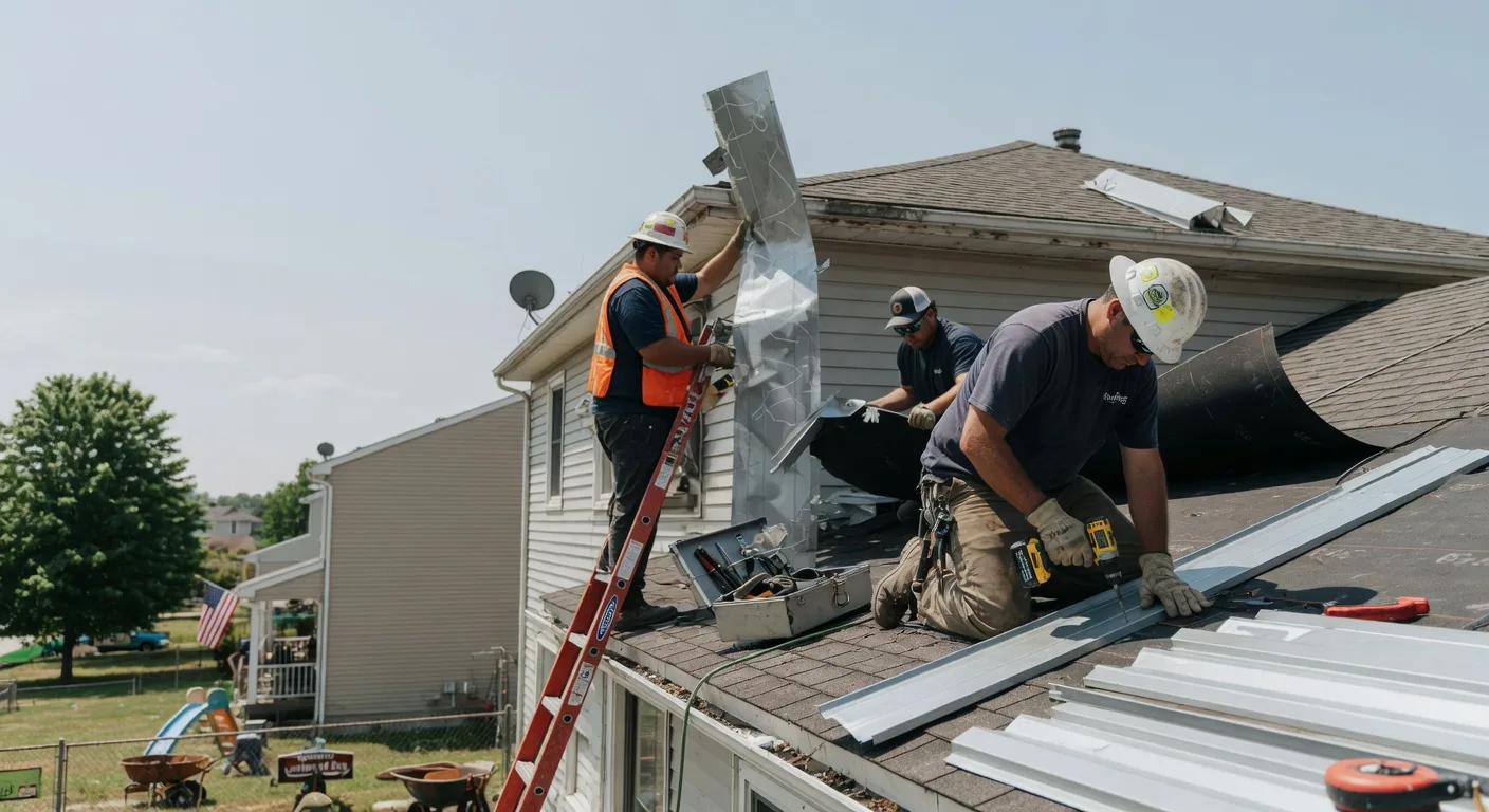 Storm Damage Metal Roof Repair in Feura Bush, NY